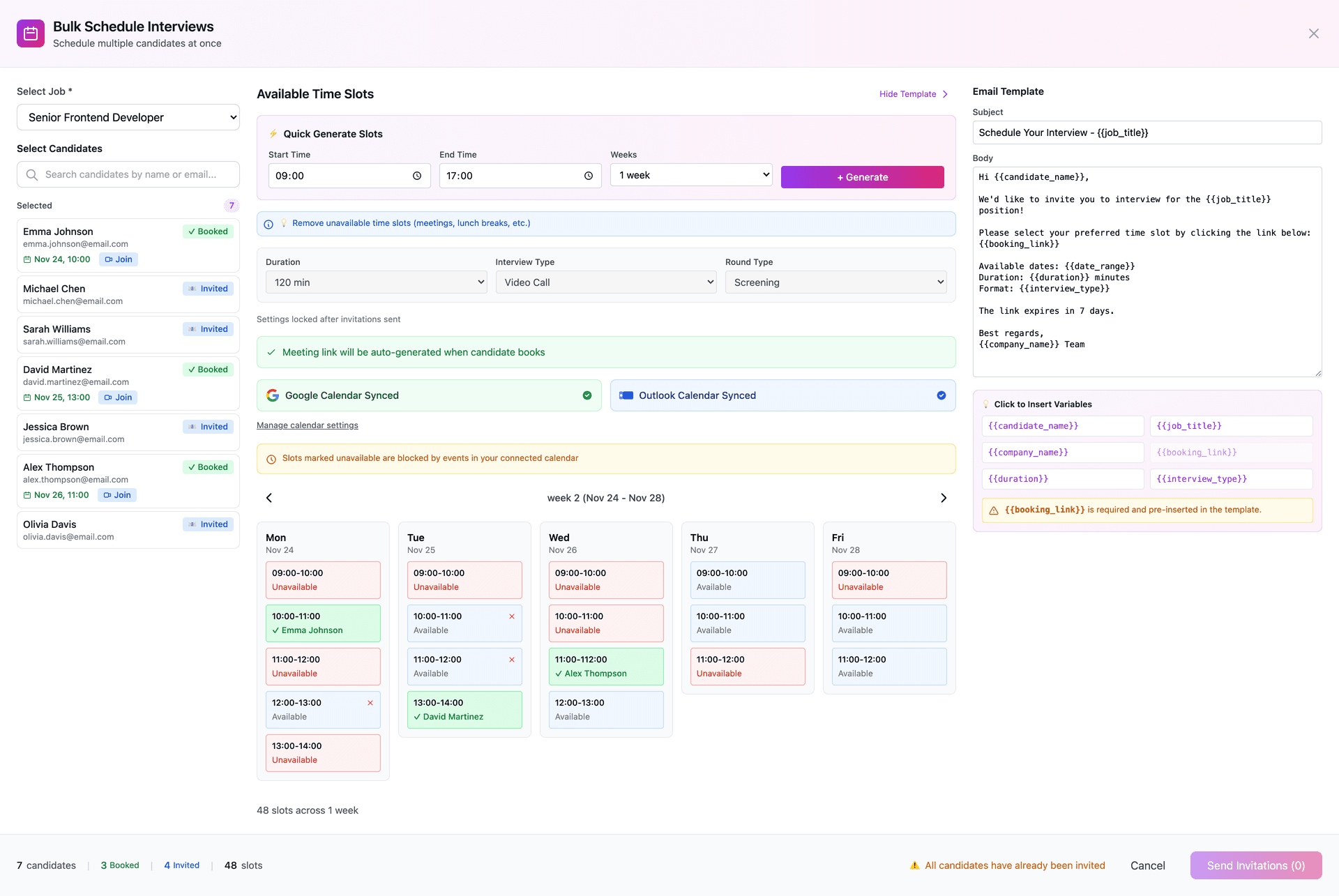 Bulk Interview Scheduling